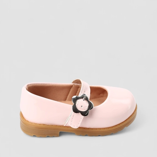 Sapatilha Infantil Gabrielinha Verniz Fivela Flor Rosa