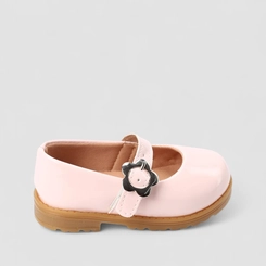 Sapatilha Infantil Gabrielinha Verniz Fivela Flor Rosa