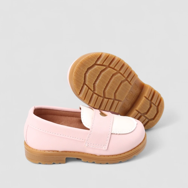 Mocassim Infantil Gabrielinha Detalhe Coração Rosa