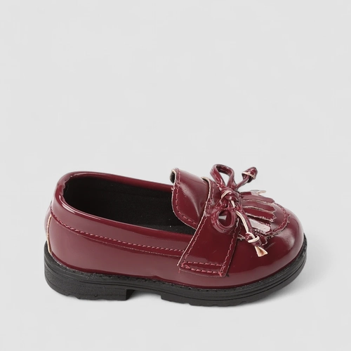 Mocassim Bebê Gabrielinha Detalhe Laço Verniz Vinho
