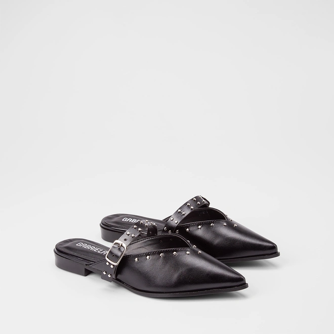 Mule Boneca Feminino Gabriela Detalhe Rebite Preto