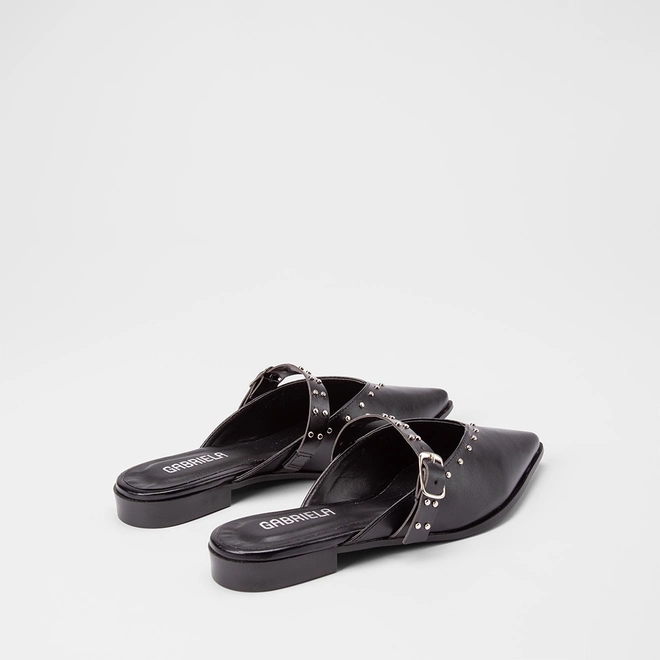 Mule Boneca Feminino Gabriela Detalhe Rebite Preto