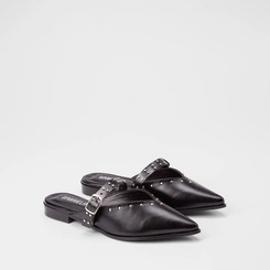 Mule Boneca Feminino Gabriela Detalhe Rebite Preto