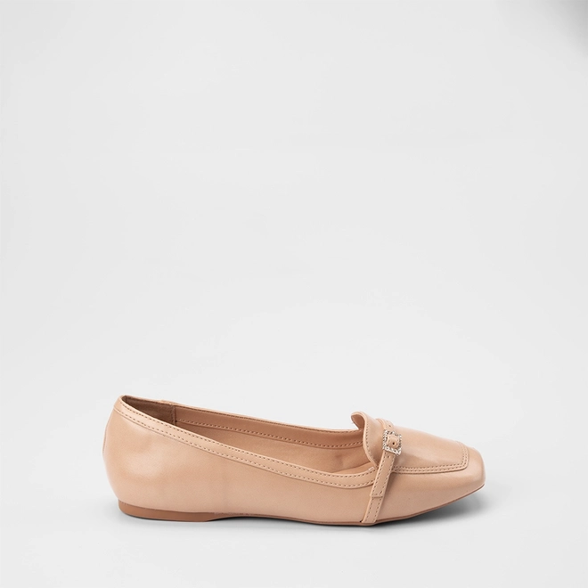 Sapatilha Feminina Gabriela Enfeite Fivela & Strass Bege