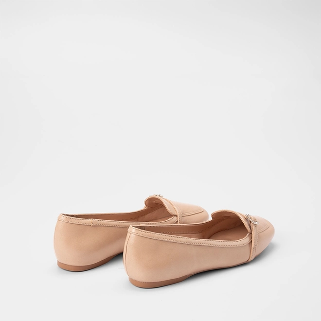Sapatilha Feminina Gabriela Enfeite Fivela & Strass Bege