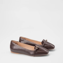 Sapatilha Feminina Gabriela Enfeite Fivela & Strass Marrom