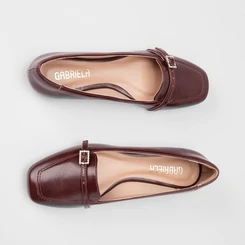 Sapatilha Feminina Gabriela Enfeite Fivela & Strass Vinho