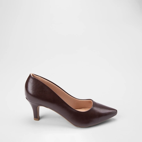 Vista 2 Scarpin Feminino Penélope Salto Médio Marrom PENÉLOPE Marrom