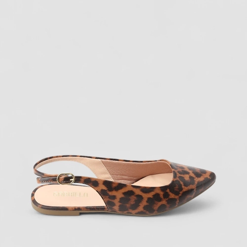 Sapatilha Slingback Feminina Gabriela Essenciais Animal Print Onça Multicolor