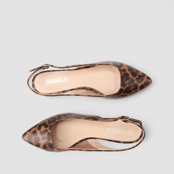 Sapatilha Slingback Feminina Gabriela Essenciais Animal Print Onça Multicolor