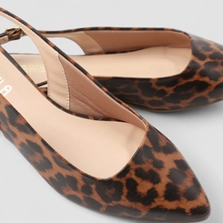 Sapatilha Slingback Feminina Gabriela Essenciais Animal Print Onça Multicolor