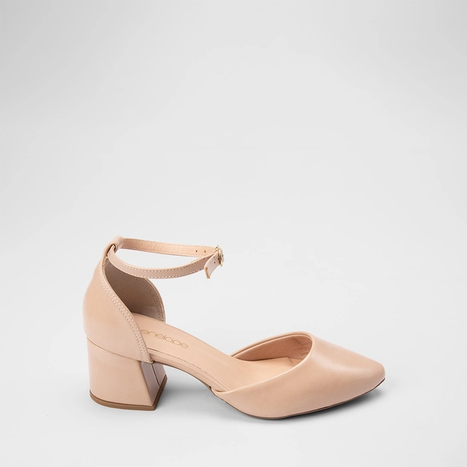 Scarpin Feminino Penélope Salto Bloco Médio Nude