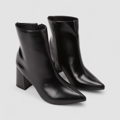 Ankle Boot Feminina Penélope Salto Bloco Preta