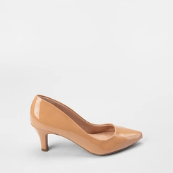 Scarpin Feminino Penélope Salto Médio Verniz Nude