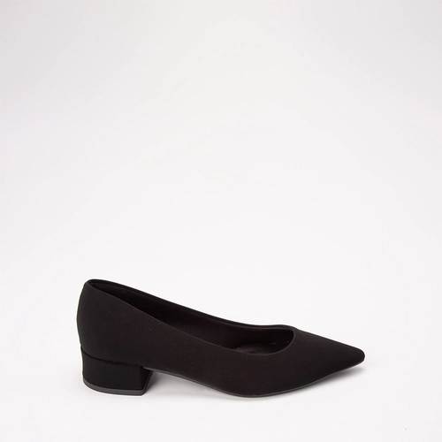 Vista 2 Scarpin Feminino Penélope Salto Bloco Baixo Nobuck Preto PENÉLOPE Preto