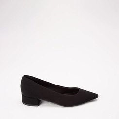 Scarpin Feminino Penélope Salto Bloco Baixo Nobuck Preto