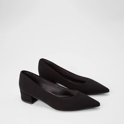 Scarpin Feminino Penélope Salto Bloco Baixo Nobuck Preto