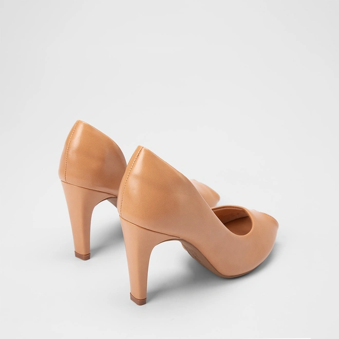 Peep Toe Feminina Gabriela Salto Reto Alto Nude