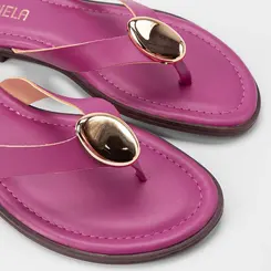 Rasteira Feminina Gabriela Detalhe Bold Roxo