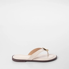 Rasteira Feminina Gabriela Detalhe Bold Off White