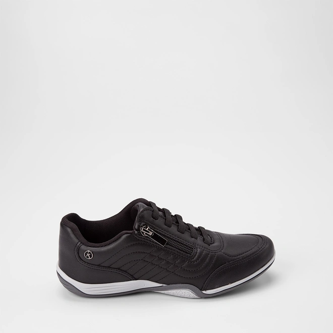 Tênis Casual Feminino Kolosh Elástico & Zíper Preto