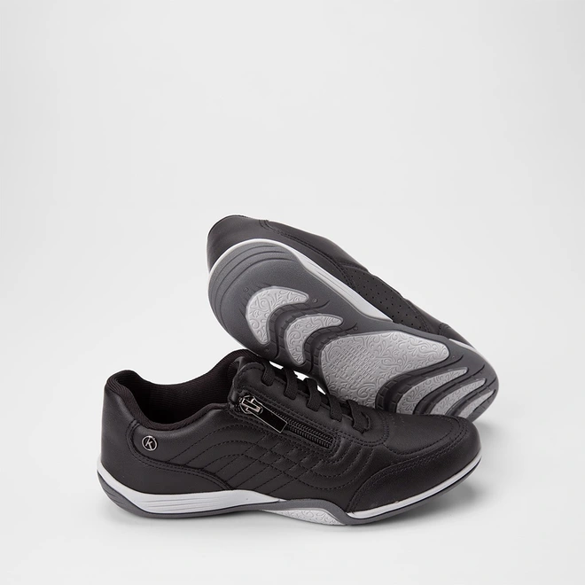 Tênis Casual Feminino Kolosh Elástico & Zíper Preto