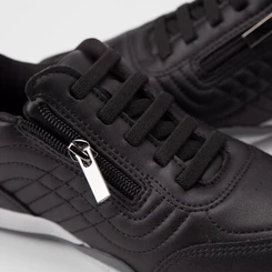 Tênis Casual Feminino Kolosh Elástico & Zíper Preto