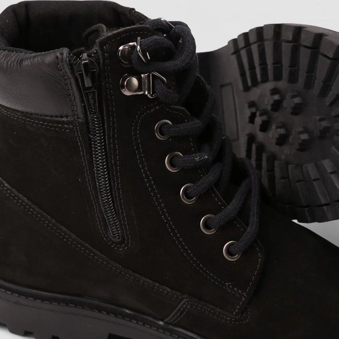 Bota Coturno Masculino Bow River Nobuck Zíper Preto