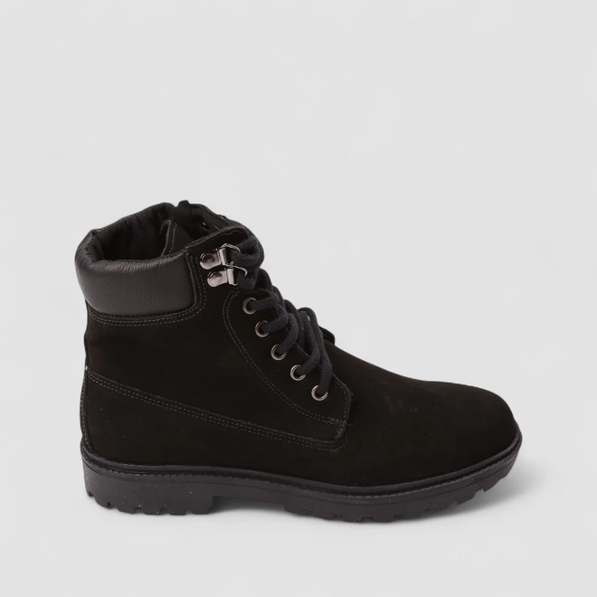 Bota Coturno Masculino Bow River Nobuck Zíper Preto