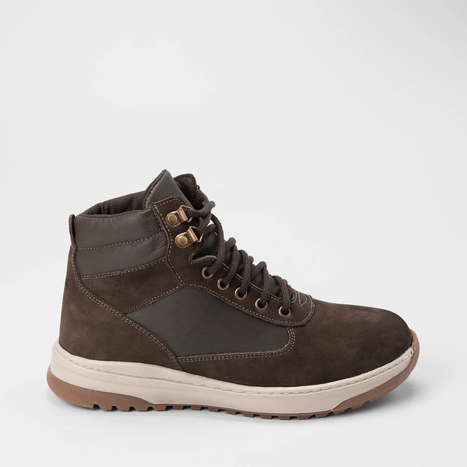 Bota Coturno Masculina Bow River Couro Recorte Nobuck Marrom