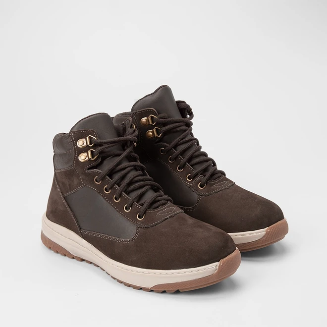 Bota Coturno Masculina Bow River Couro Recorte Nobuck Marrom