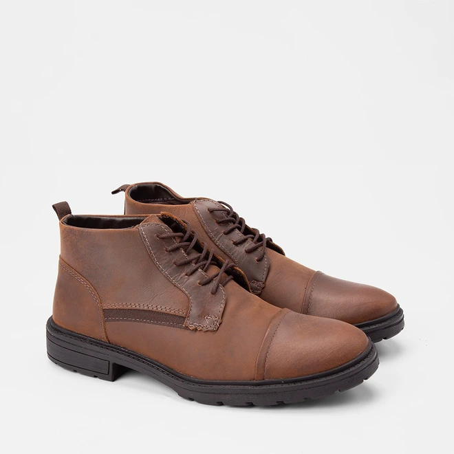 Bota Coturno Masculina Bow River Couro Marrom