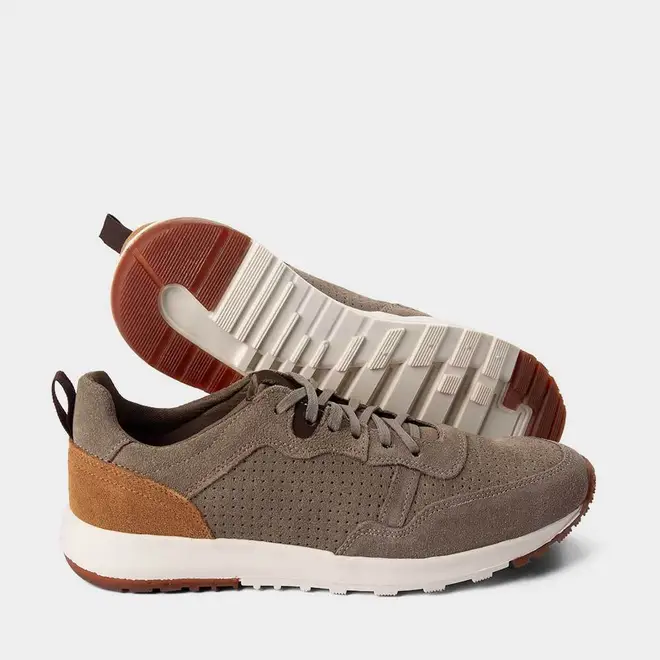 Tênis Casual Masculino Mac & Jac Couro & Camurça Bege