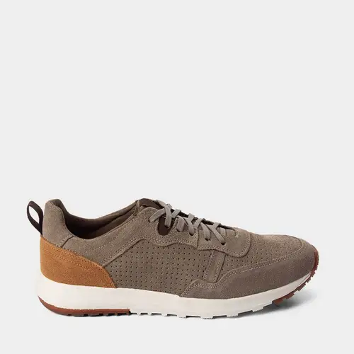 Tênis Casual Masculino Mac & Jac Couro & Camurça Bege