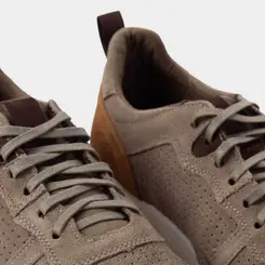 Tênis Casual Masculino Mac & Jac Couro & Camurça Bege