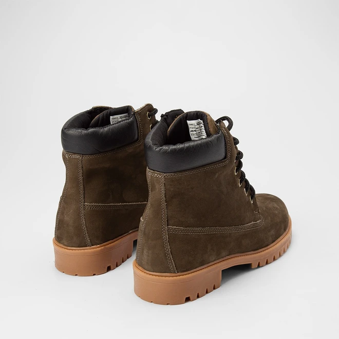 Bota Coturno Masculina Bow River Couro & Nobuck Detalhe Ilhós Verde Oliva