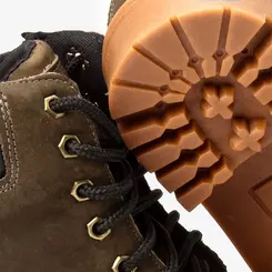 Bota Coturno Masculina Bow River Couro & Nobuck Detalhe Ilhós Verde Oliva