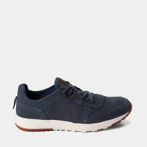 Tênis Casual Masculino Mac & Jac Couro & Camurça Marinho