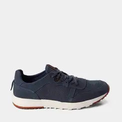 Tênis Casual Masculino Mac & Jac Couro & Camurça Marinho