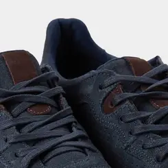 Tênis Casual Masculino Mac & Jac Couro & Camurça Marinho