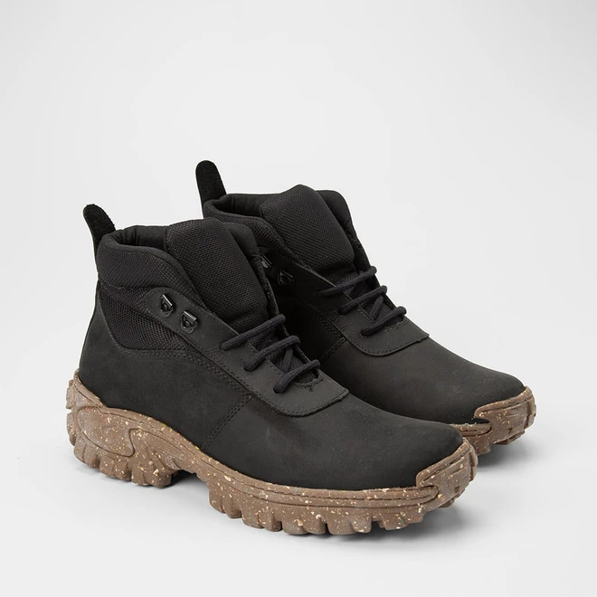 Bota Coturno Masculina Bow River Em Couro & Nobuck Preto