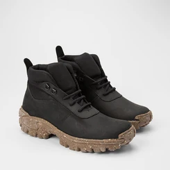 Bota Coturno Masculina Bow River Em Couro & Nobuck Preto