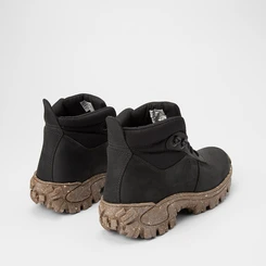 Bota Coturno Masculina Bow River Em Couro & Nobuck Preto