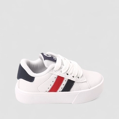 Tênis Casual Infantil Ollie Originals Listras Branco