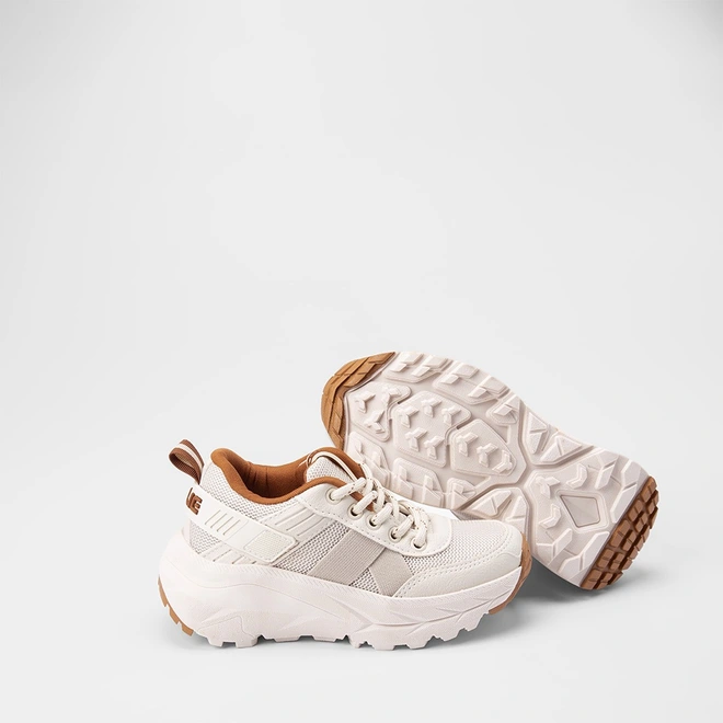 Tênis Casual Infantil Ollie Originals Jogging Tela Bege
