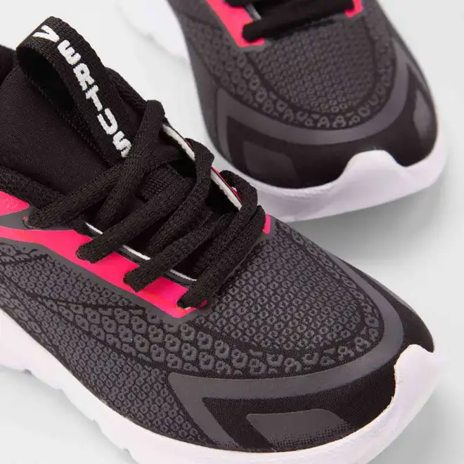 Tênis Esportivo Infantil Vertus Preto & Rosa