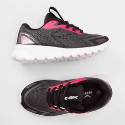 Tênis Esportivo Infantil Vertus Preto & Rosa