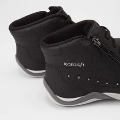 Tênis Casual Feminino Kolosh Cano Alto Zíper Preto