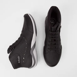 Tênis Casual Feminino Kolosh Cano Alto Zíper Preto