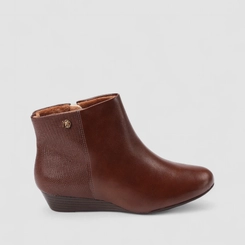 Ankle Boot Feminina Modare Anabela Texturizada Marrom